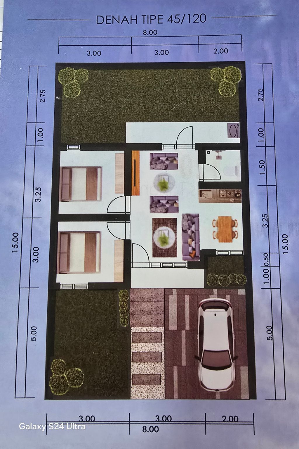 foto denah rumah tipe 45/120 M² perumahan KINAYA HIGHLAND