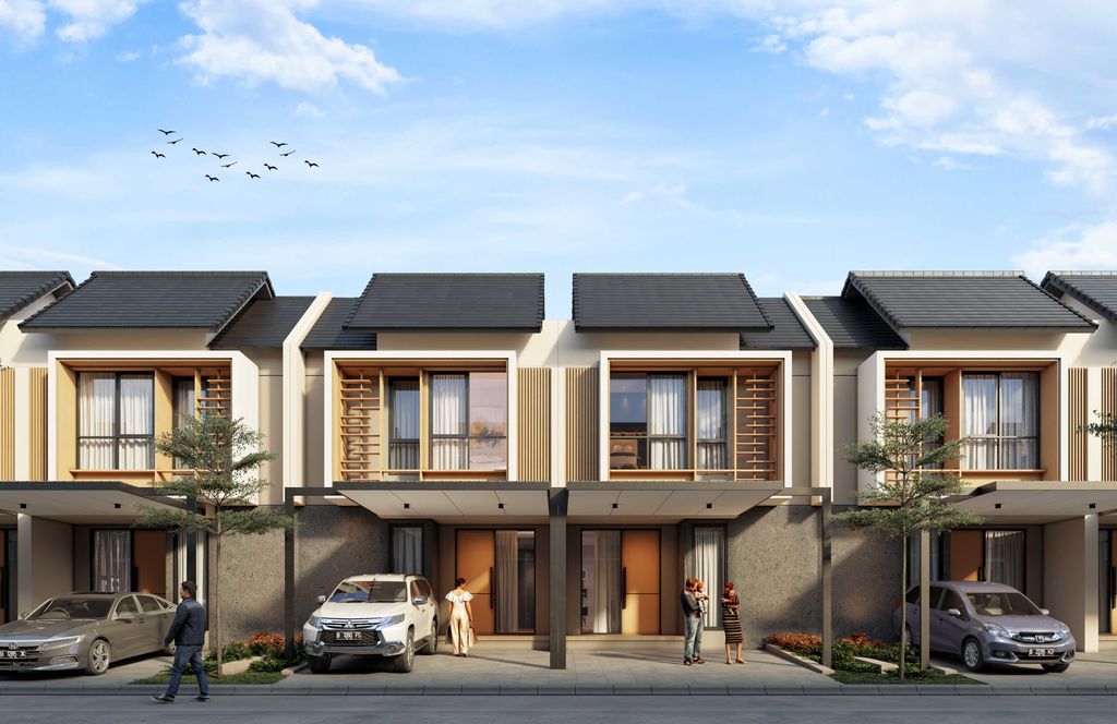 foto tampak rumah tipe Denaya perumahan Grahayana Homes