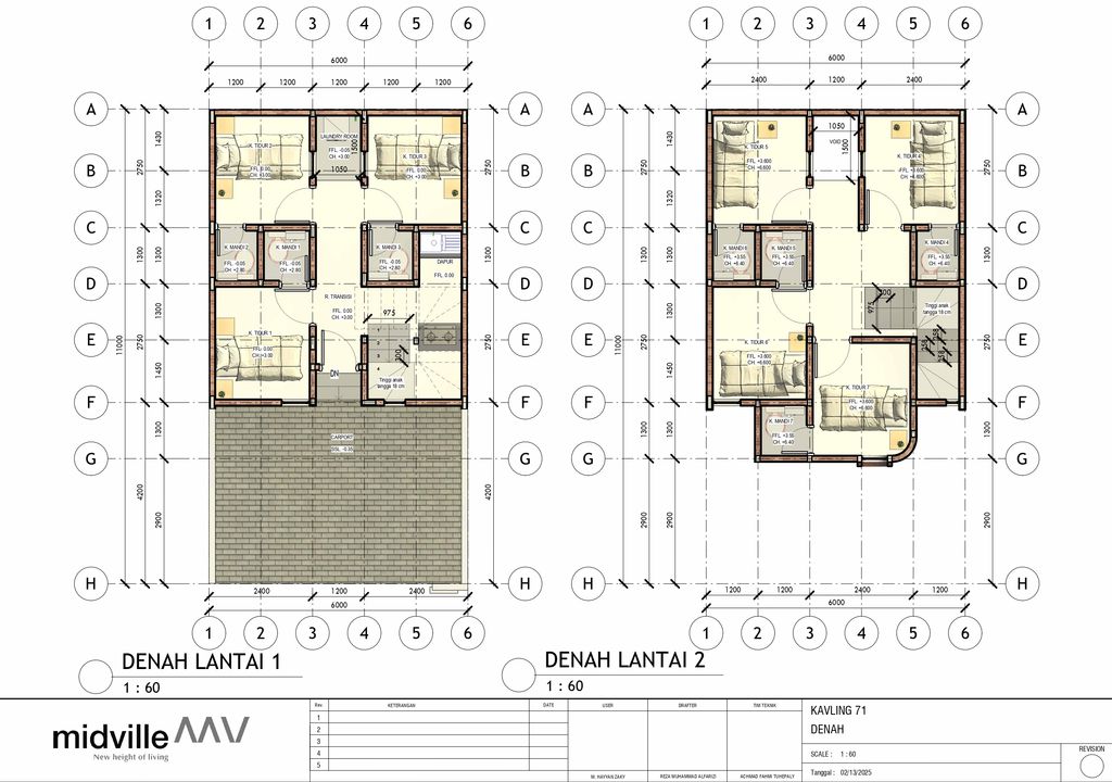 foto denah rumah tipe 90/66 perumahan MIDVILLE