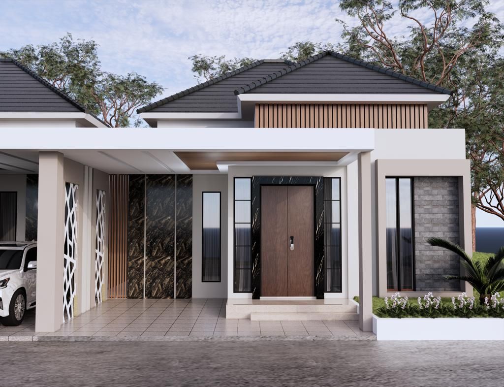 foto tampak rumah tipe DELUXE perumahan MEGA PAVILION.