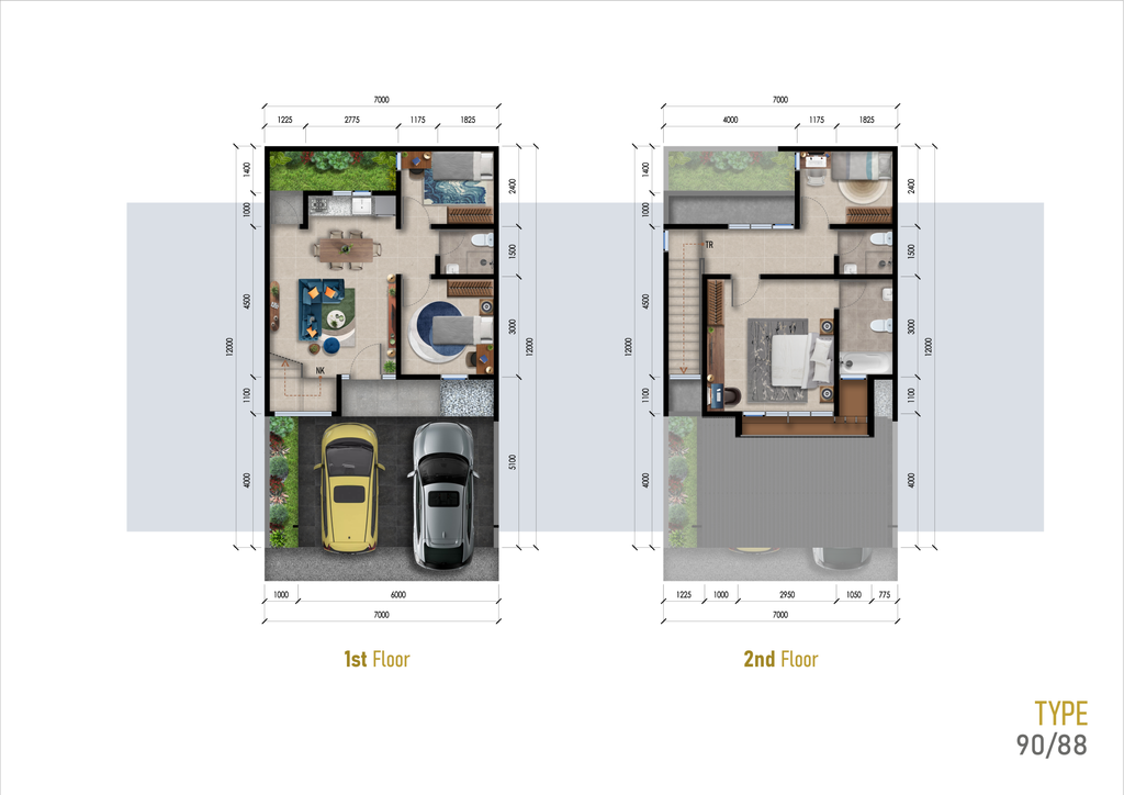 foto denah rumah tipe Kaanti perumahan Grahayana Homes