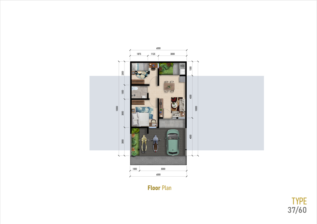 foto denah rumah tipe Alaya perumahan Grahayana Homes