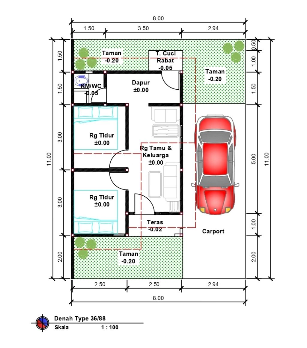 foto denah rumah tipe 36 perumahan GRAND VIDI LESTARI 2