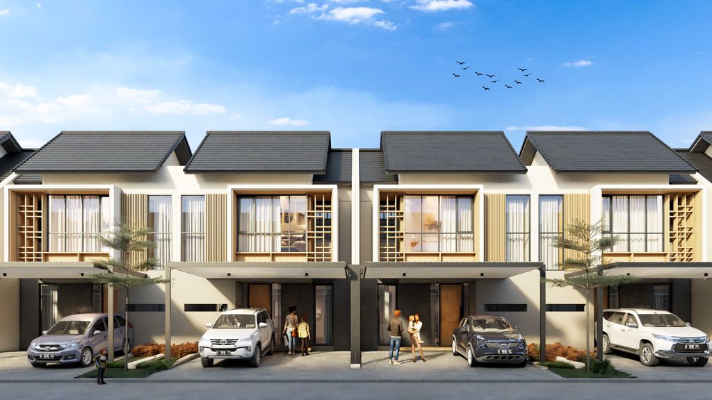 foto tampak rumah tipe Kaanti perumahan Grahayana Homes