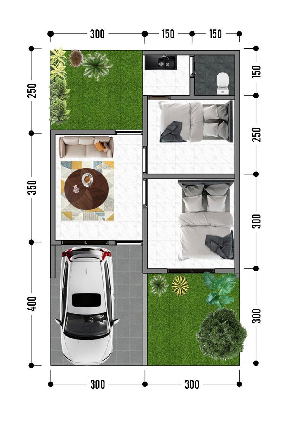 foto denah rumah tipe Scandinavian Royal Village Karangtengah C3 perumahan Perumahan Royal Village Karangtengah