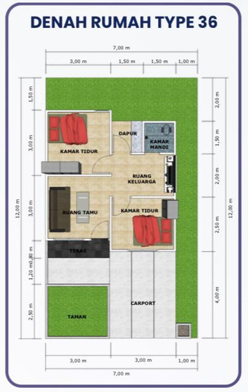 foto denah rumah tipe T 36/84 perumahan Perumahan Citranusa Permai