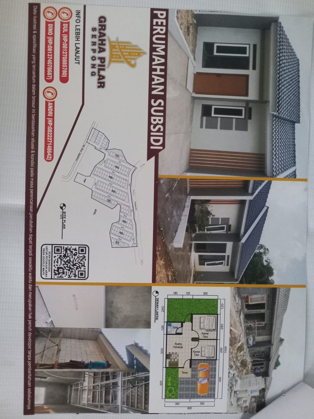 foto denah rumah tipe 27/60 perumahan GRAHA PILAR SERPONG