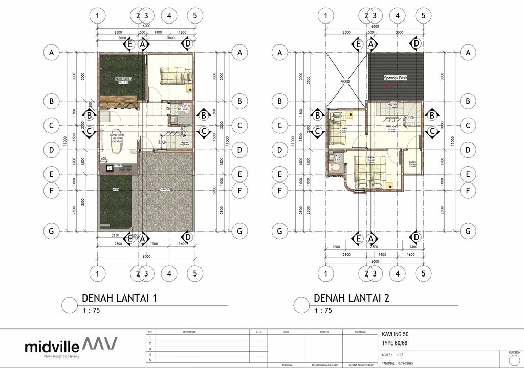 foto denah rumah tipe 60/66 perumahan MIDVILLE