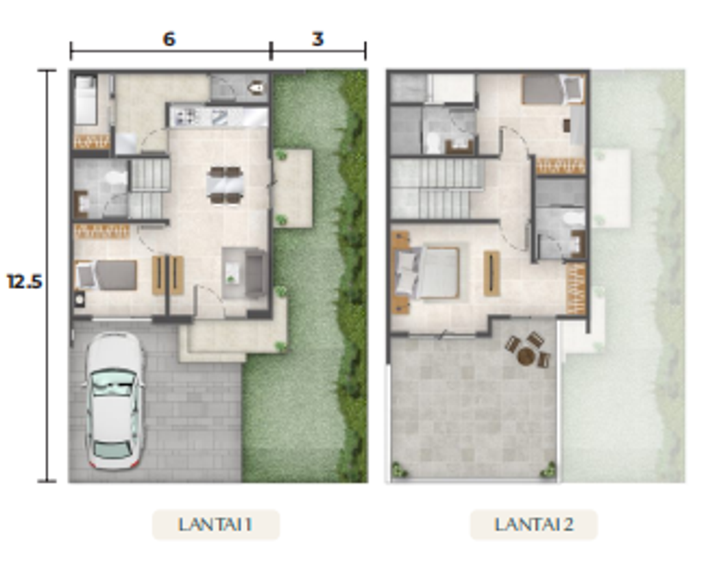 foto denah rumah tipe NEW ROSE HOEK perumahan RUMAH MILENIAL NEW
