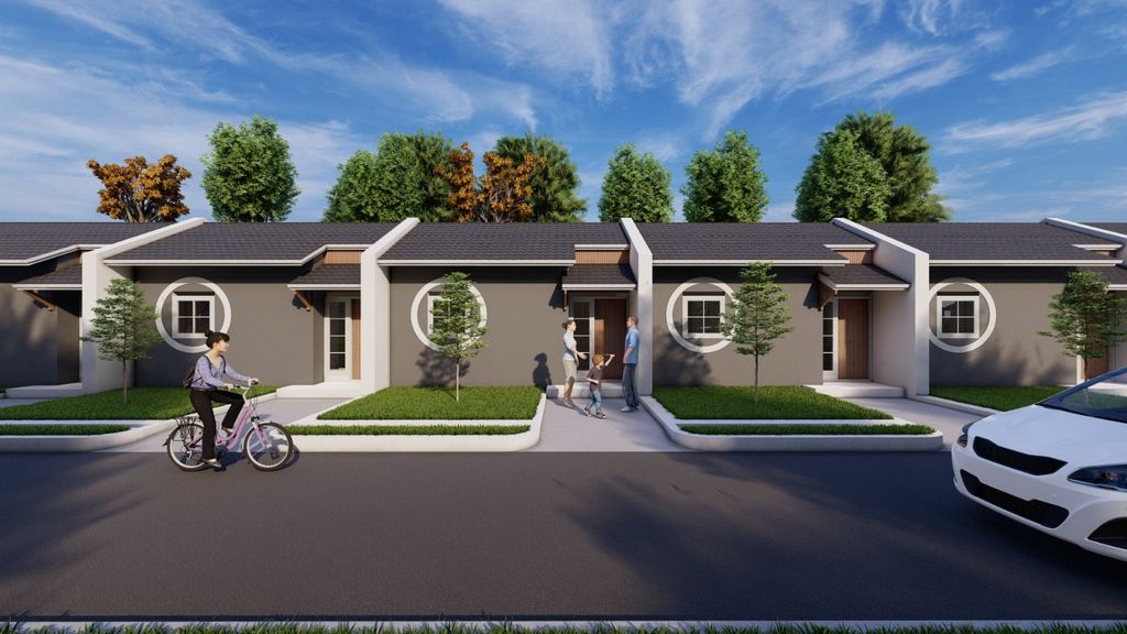 foto tampak rumah tipe 25/60 perumahan PRIMA KAORI RESIDENCE
