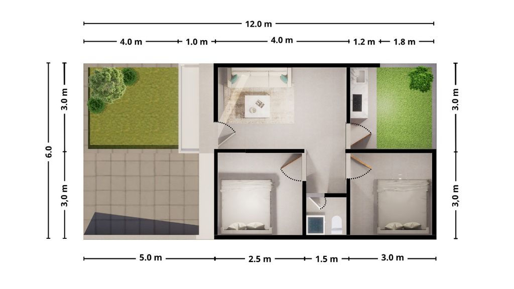 foto denah rumah tipe 36 perumahan GRAHA MUTIARA SEKARGADUNG