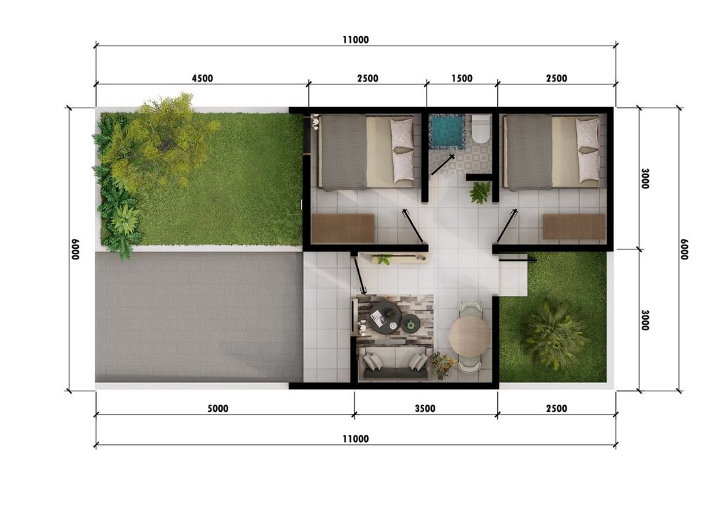 foto denah rumah tipe 30 perumahan GRAHA MUTIARA SEKARGADUNG