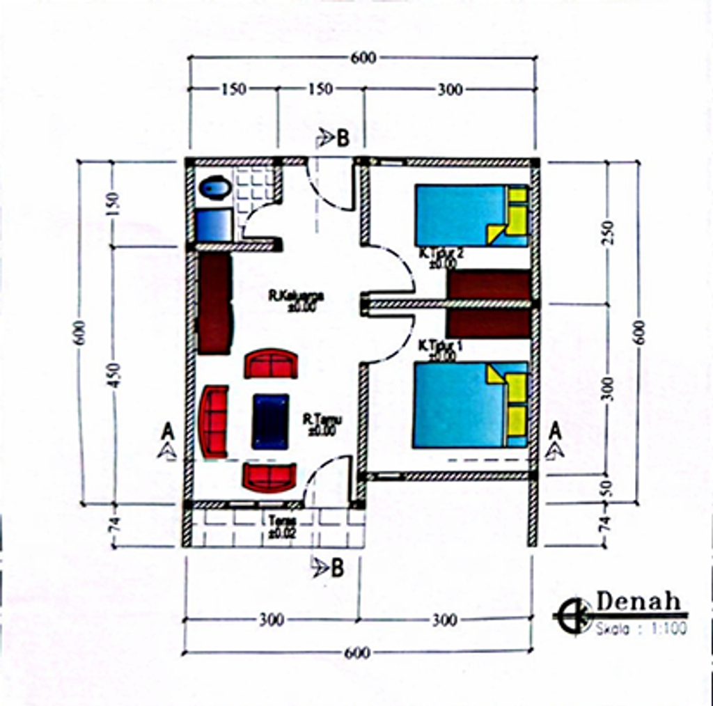 foto denah rumah tipe 36 perumahan BUKIT ASRI RESIDENCE