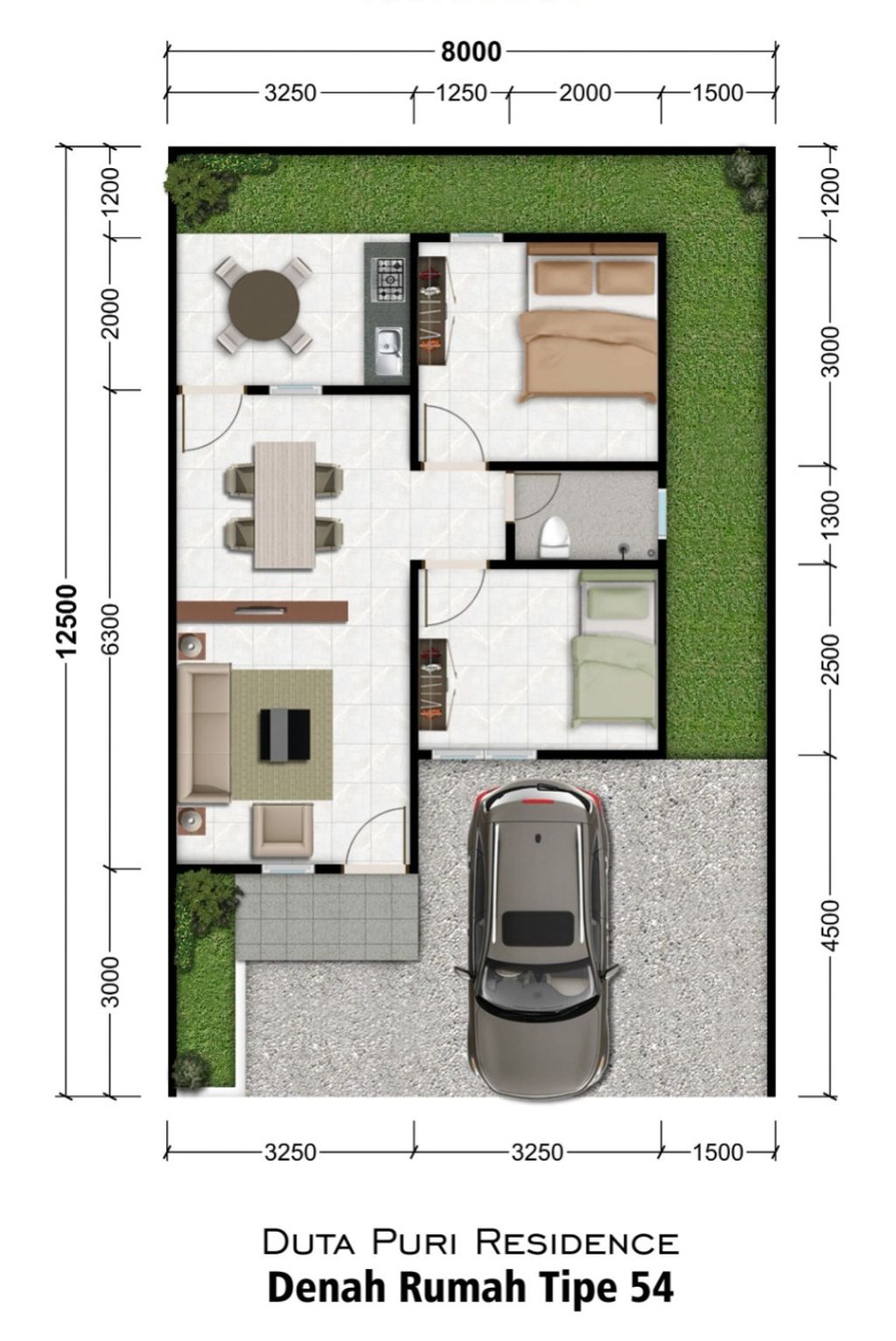 foto denah rumah tipe Rumah Tinggal 54/100 (1) perumahan Duta Puri Residence Cluster C
