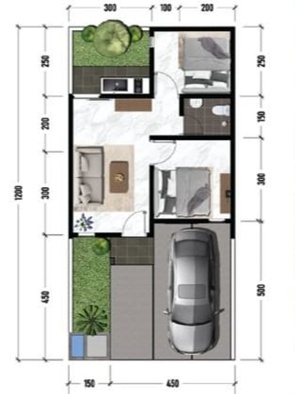 foto denah rumah tipe THE WISE NON STANDART 18 perumahan THE OSO 2