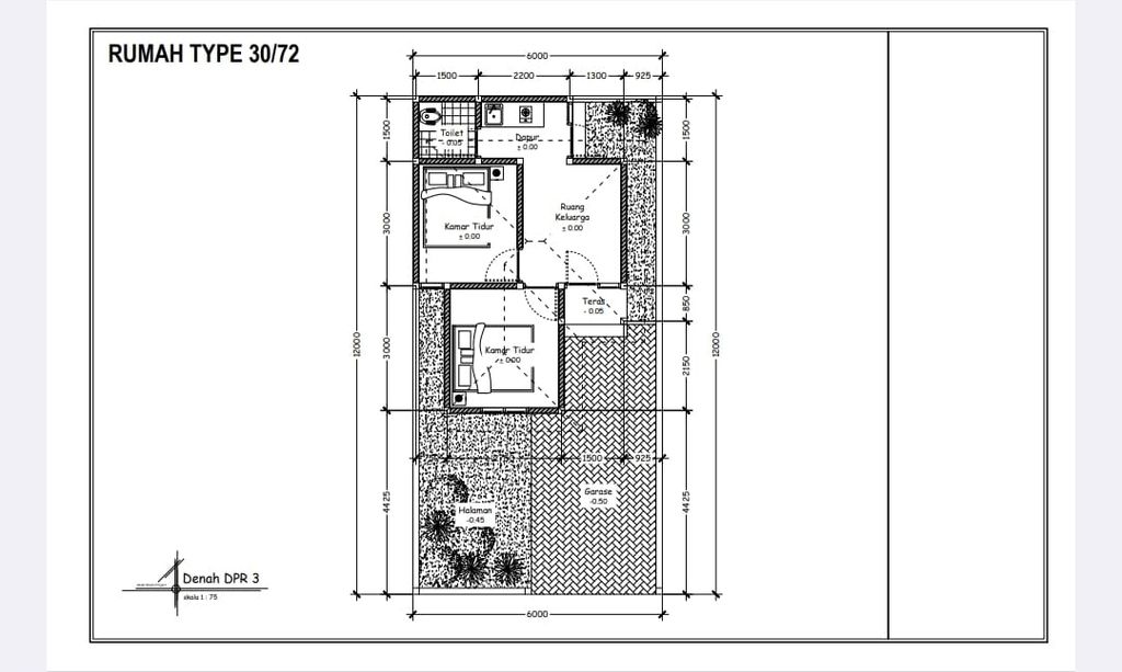 foto denah rumah tipe 36/65 perumahan DUTA PERMAI RESIDENCE 3 PANJI
