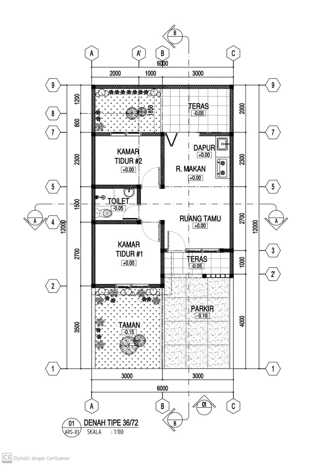 foto denah rumah tipe CEMPAKA perumahan Tropical Village