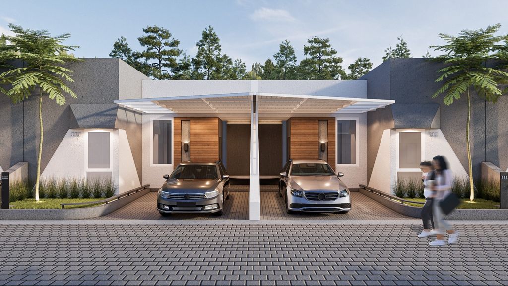 foto tampak rumah tipe A02 40/120 perumahan ALAMANDA RANCH