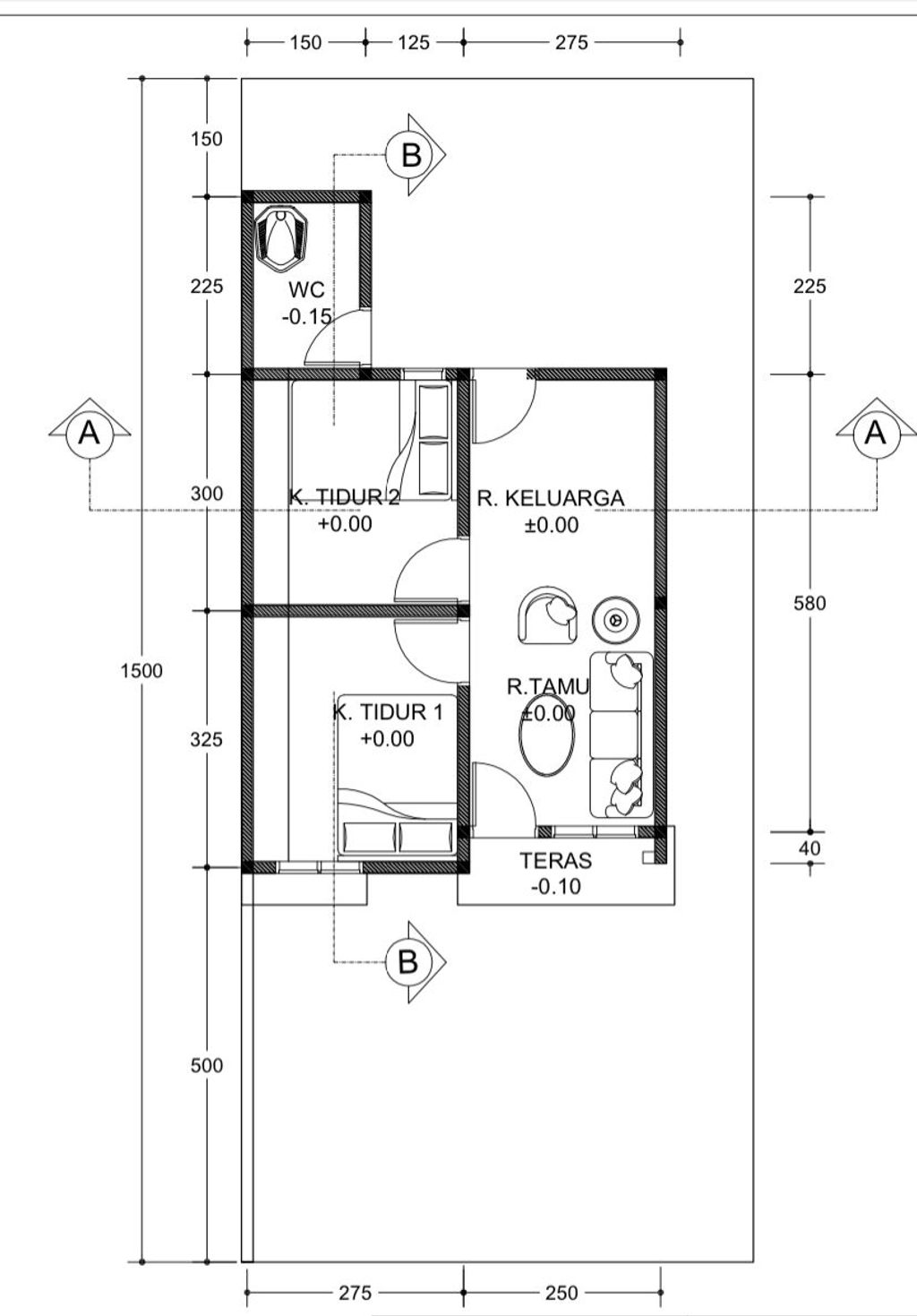 foto denah rumah tipe 36 perumahan VILLA AMIRA TAHAP V