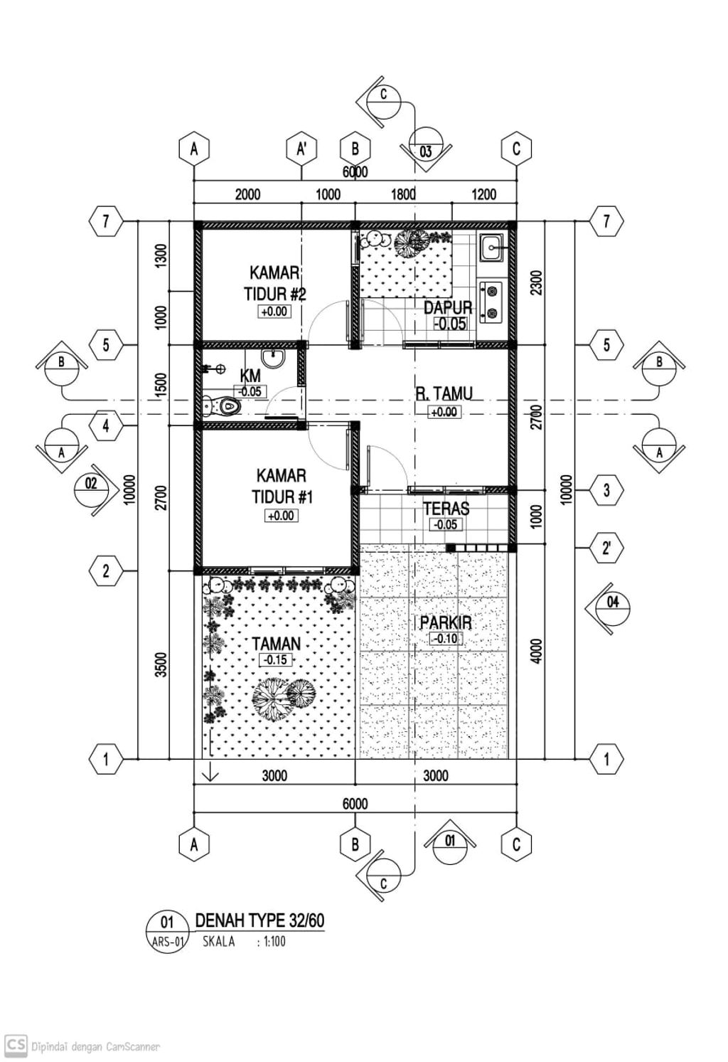 foto denah rumah tipe ALBA perumahan Tropical Village