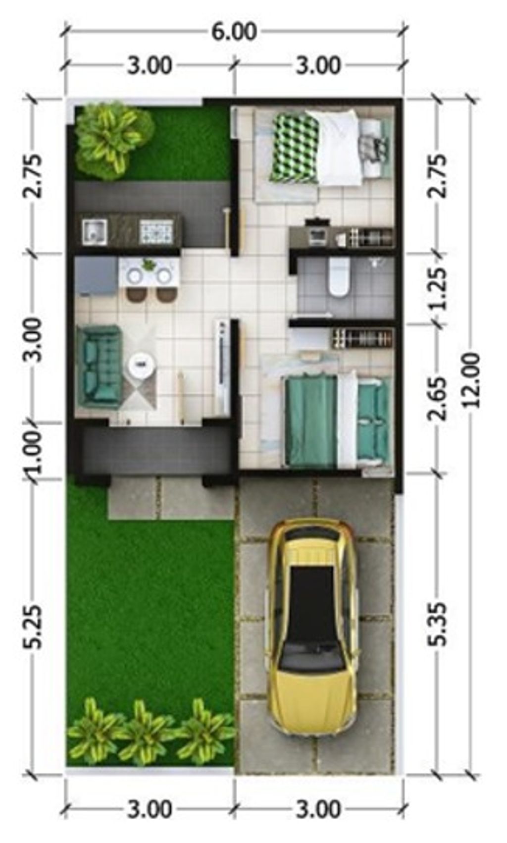 foto denah rumah tipe DIVA Y2 perumahan Vazza Home