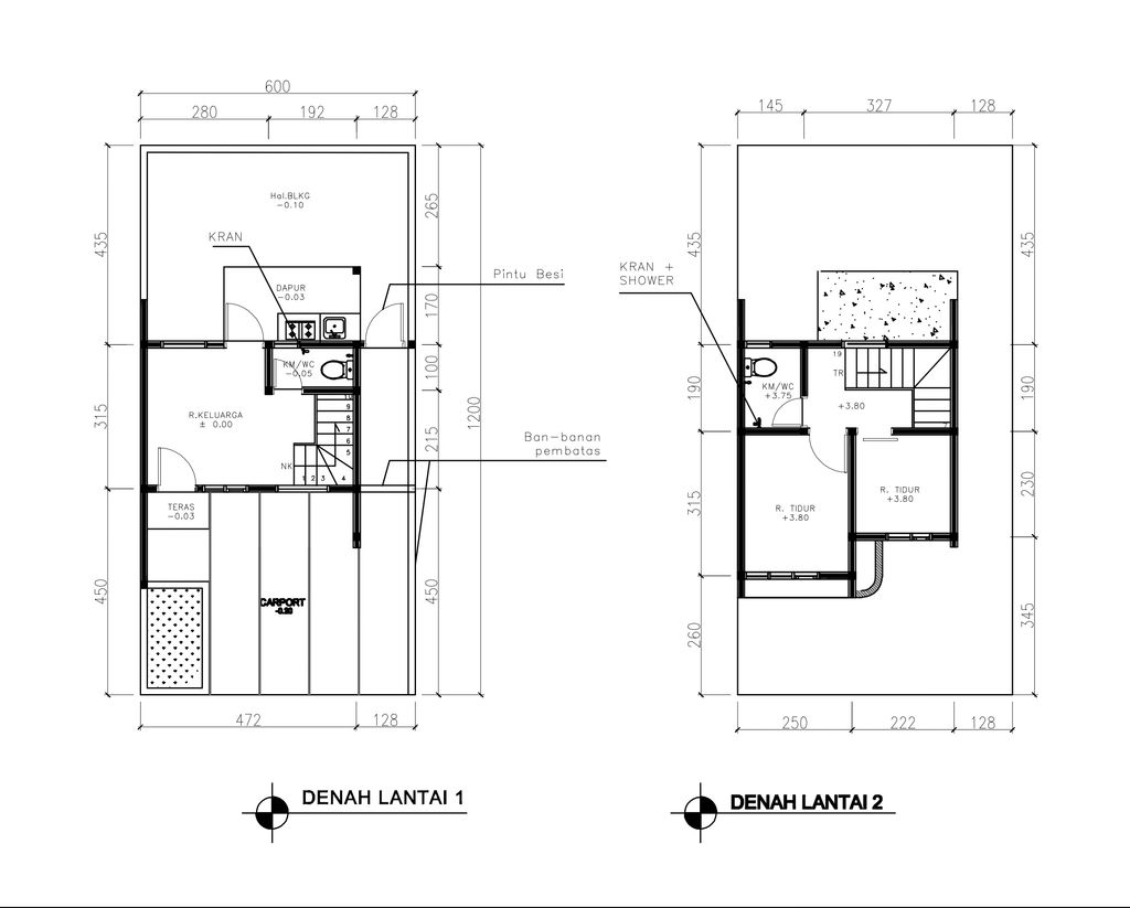 foto denah rumah tipe 38 Compact (2 kamar) (471) perumahan G-Land Aleena Residence