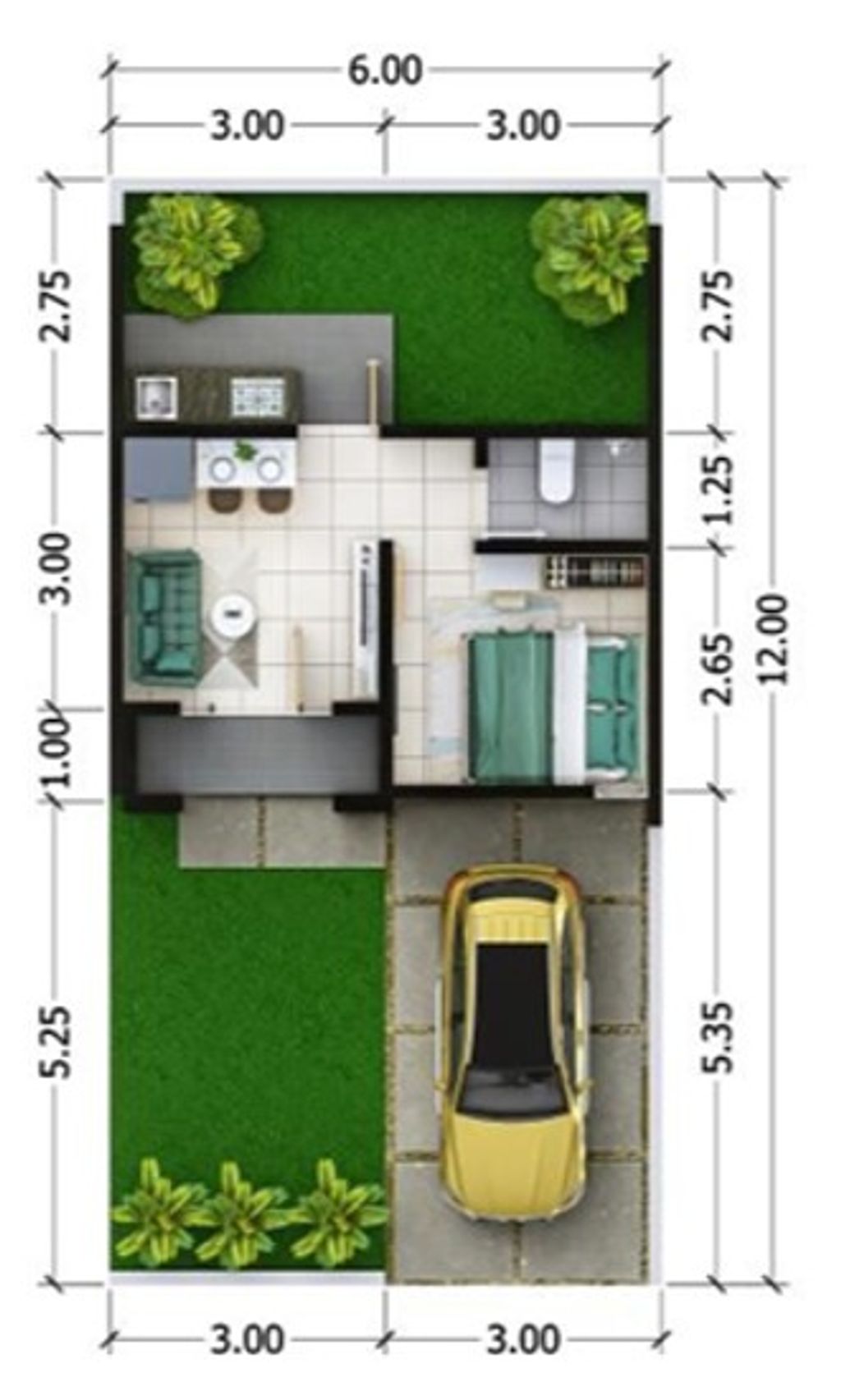 foto denah rumah tipe DIVA Y perumahan Vazza Home