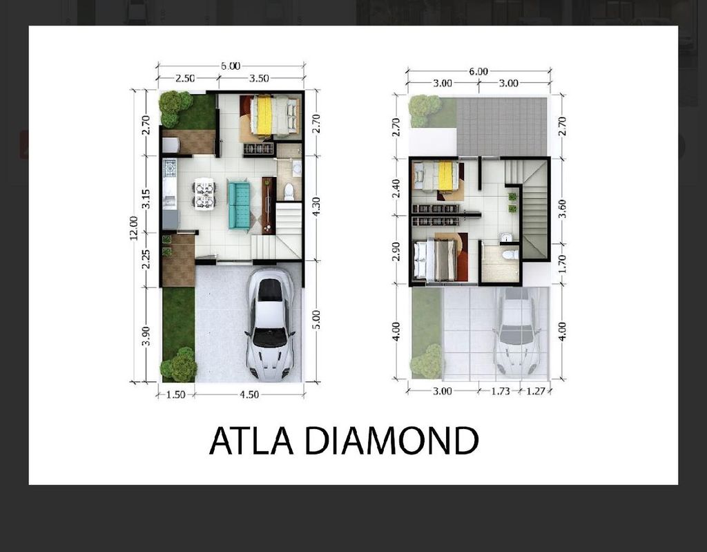 foto denah rumah tipe ATLA DIAMOND perumahan Oslo