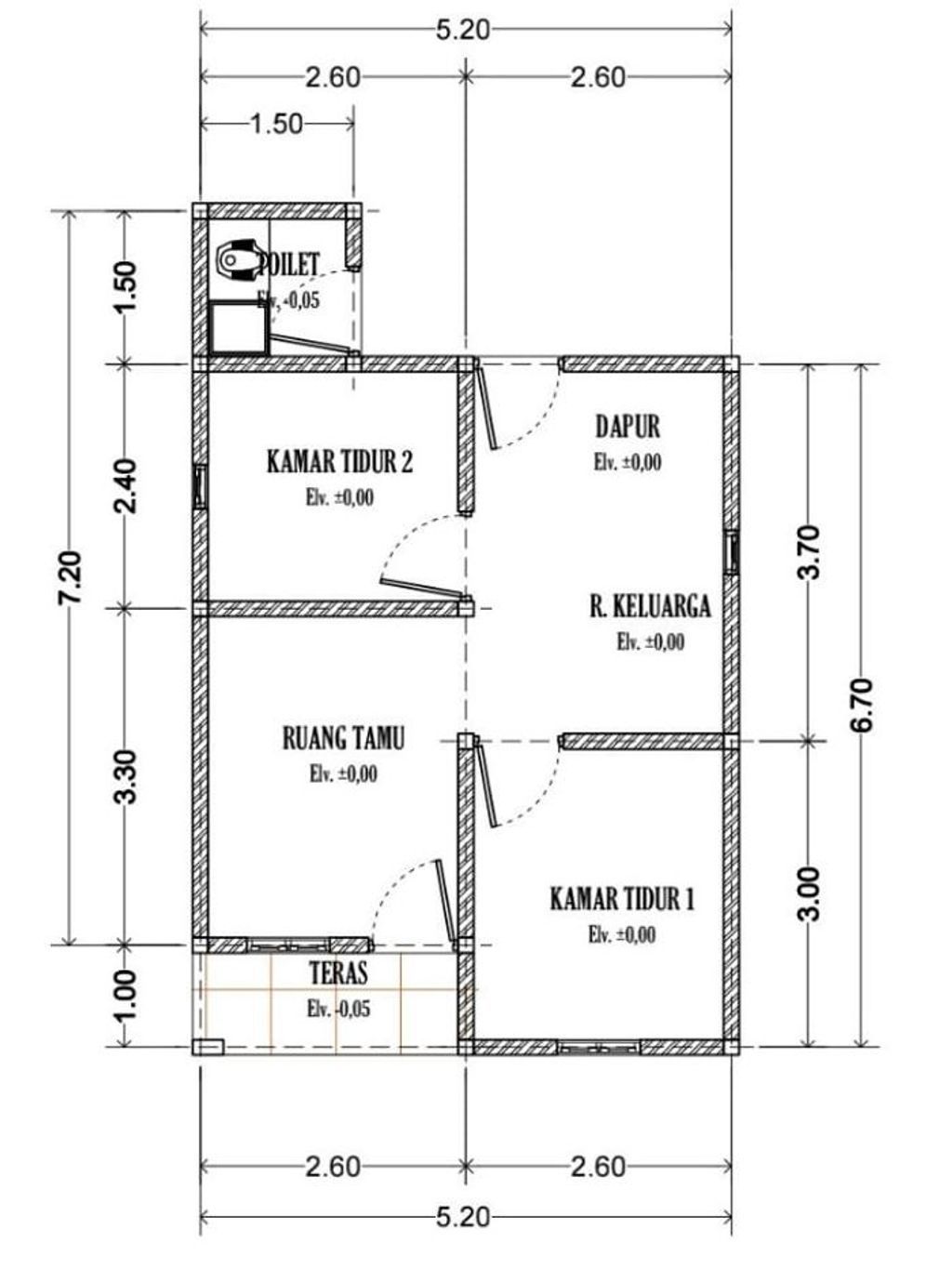 foto denah rumah tipe SUBSIDI 2025 MINIMALIS MODERN perumahan RAFISHA RESIDENCE BANAMA TINGANG