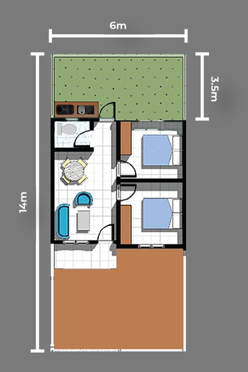 foto denah rumah tipe Orlin - 2 perumahan THE SCANDI 3