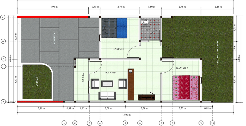 foto denah rumah tipe 36 perumahan Perumahan Gazimara