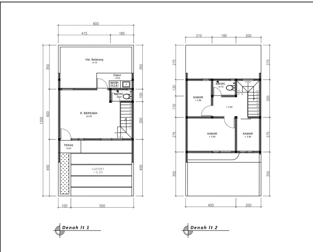 foto denah rumah tipe 60 Compact 3 Kamar HC (567) perumahan G-Land Katapang Residence 1