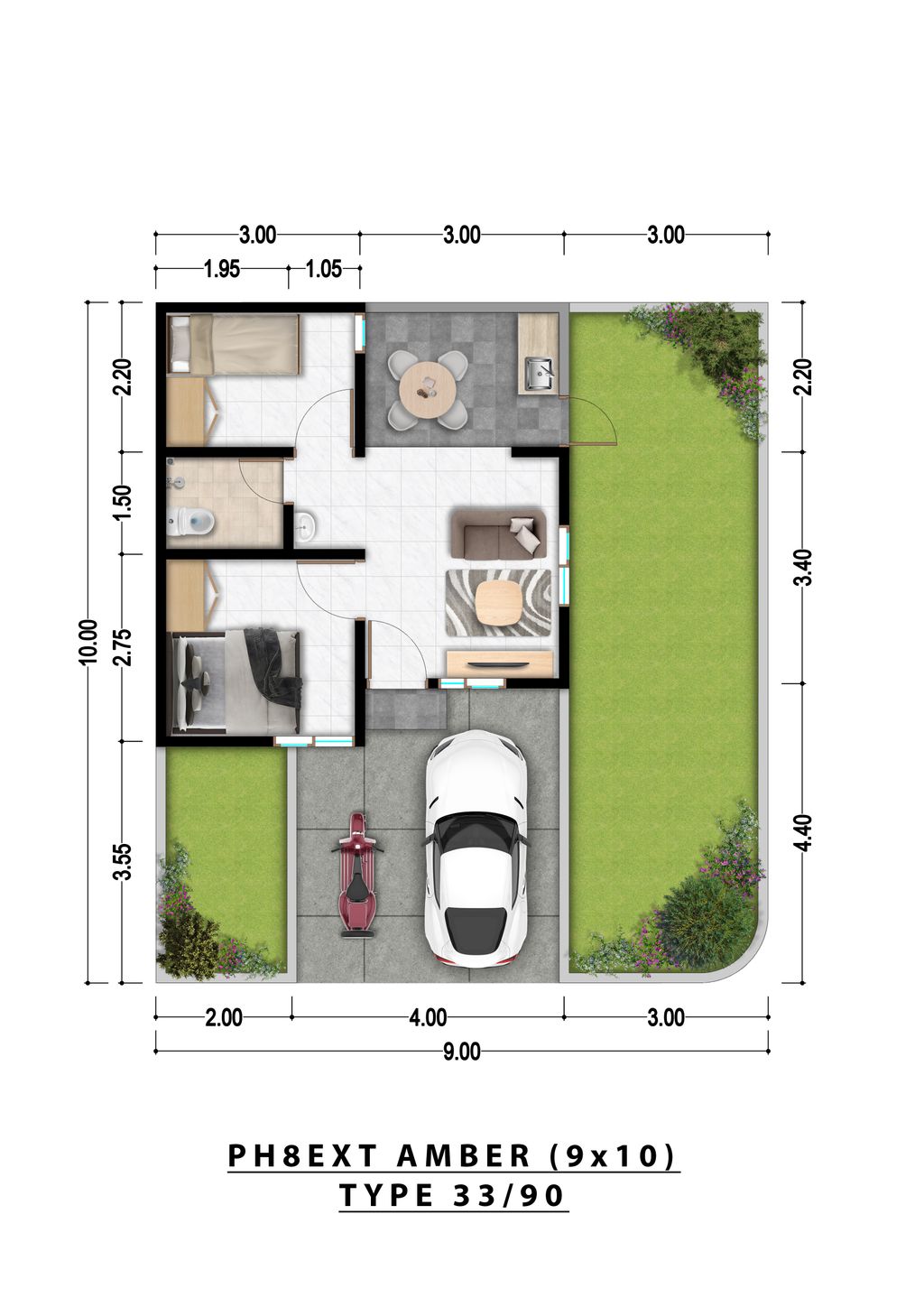 foto denah rumah tipe 28/116 DPP 446.977.145 perumahan PERUMAHAN PURI HARMONI 8 EXTENSION TAHAP 2