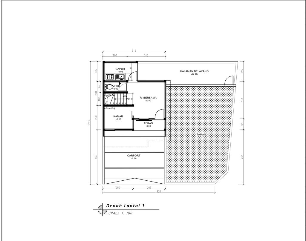 foto denah rumah tipe 43 Compact Classic (566) perumahan G-Land Padalarang Residence