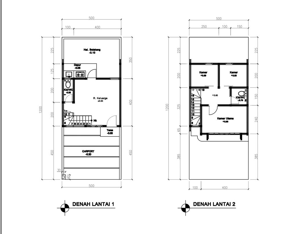 foto denah rumah tipe 50 Compact 3 Kamar HC (508) perumahan G-Land Ciwastra Park 2