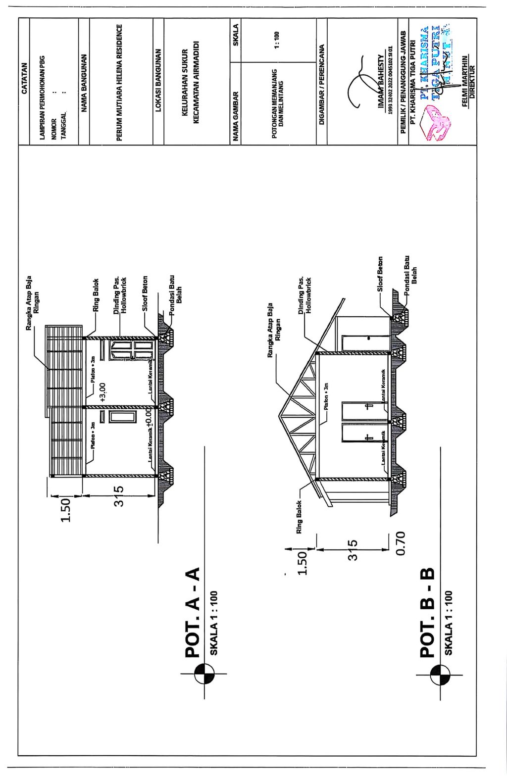 foto denah rumah tipe 36 perumahan MUTIARA HELENA RESIDENCE