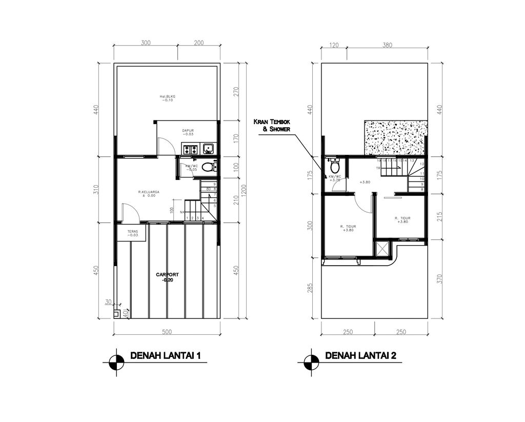 foto denah rumah tipe 38 Compact 2 Kamar HC (414) perumahan G-Land Ciwastra Park 2