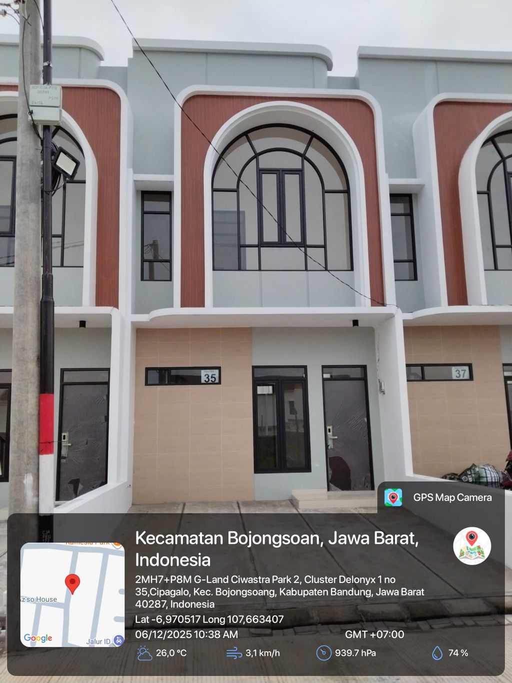 foto tampak rumah tipe 50 Compact 3 Kamar HC (508) perumahan G-Land Ciwastra Park 2