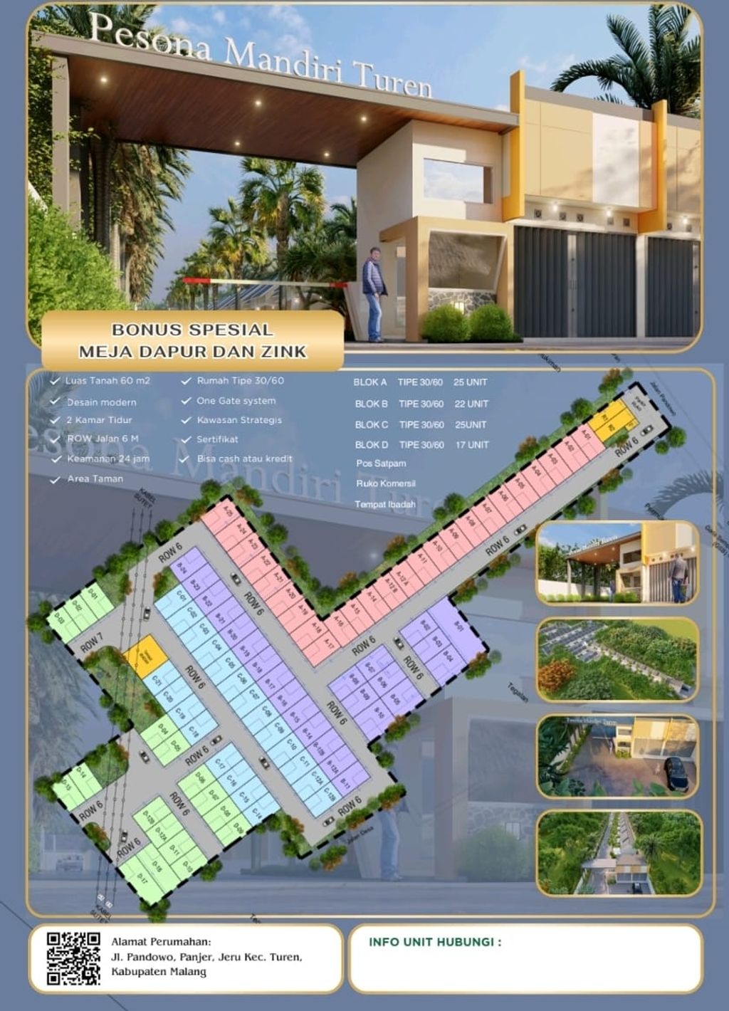 foto tampak rumah tipe Ruko2 perumahan PESONA MANDIRI TUREN