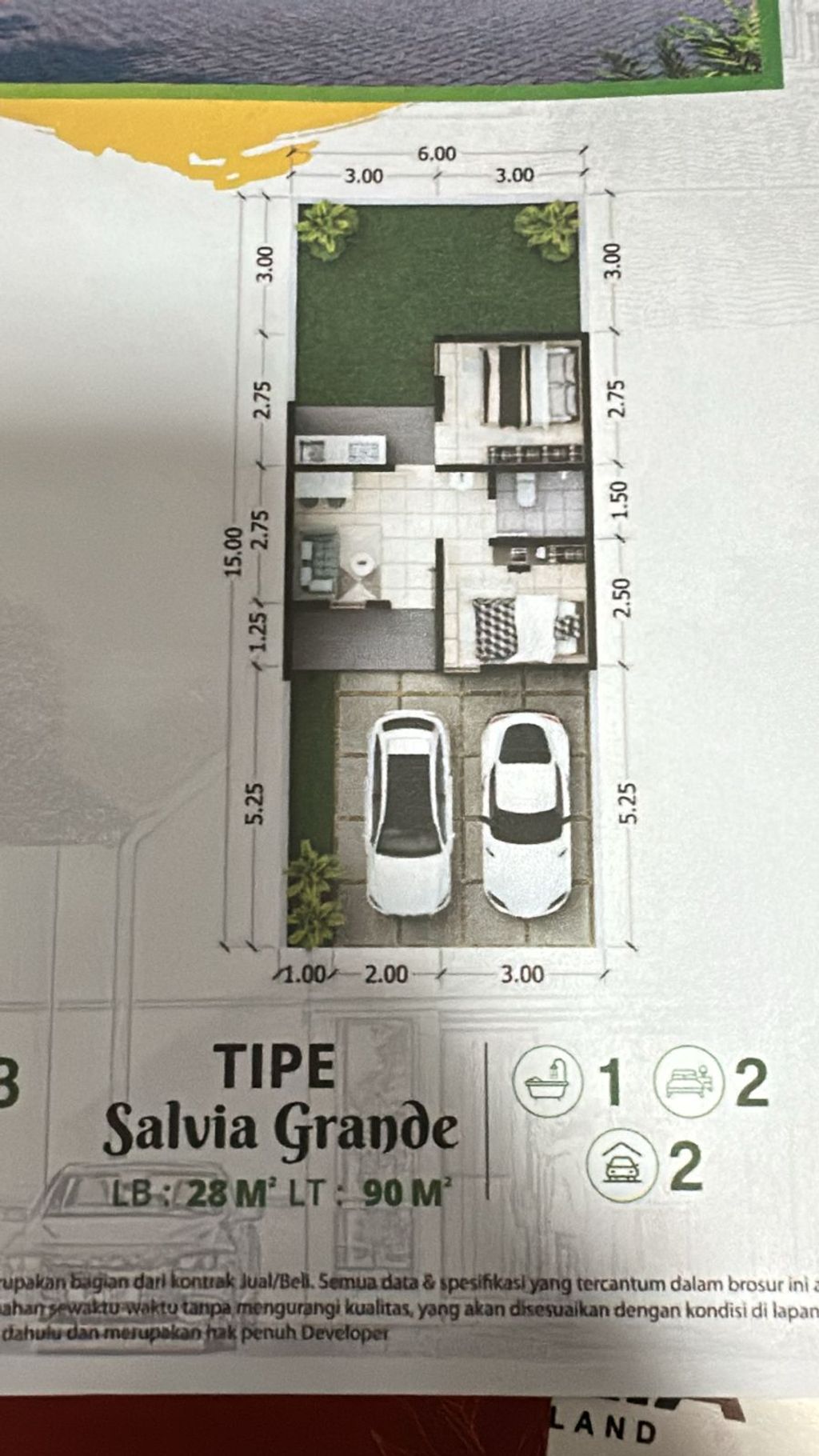 foto denah rumah tipe SALVIA GRANDE perumahan BREEZE VIEW & BREEZE TERRACE