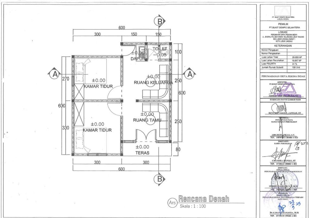 foto denah rumah tipe 36 perumahan GRIYA PESONA INDAH