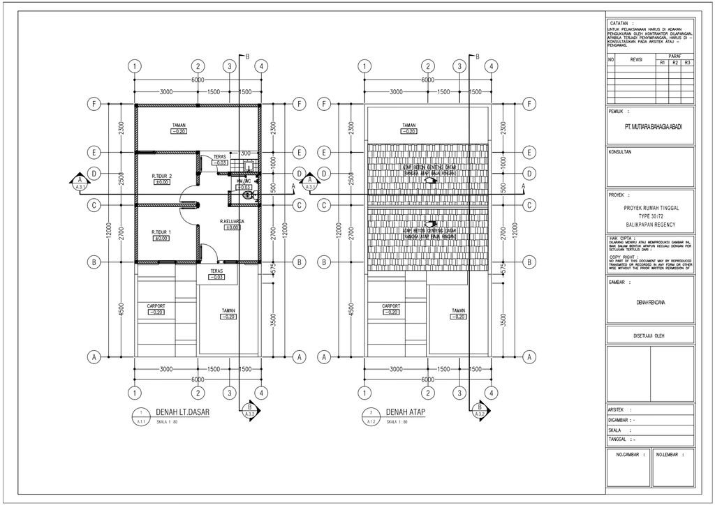 foto denah rumah tipe Camelia 30/72 perumahan Perumahan Balikpapan Regency