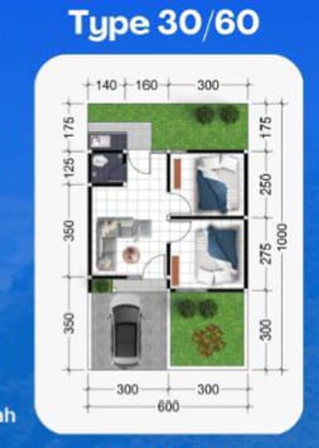 foto denah rumah tipe 30/60 perumahan Griya Rajasa 02