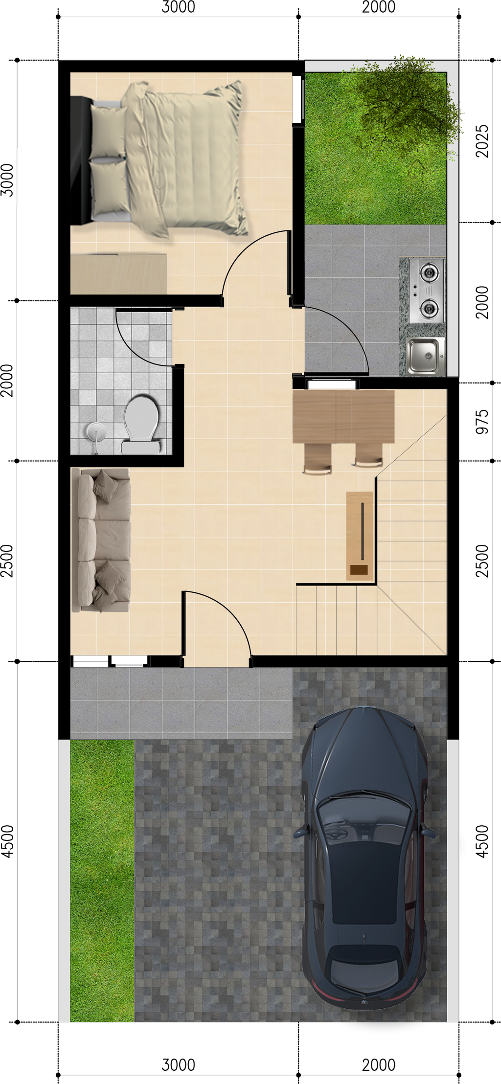 foto denah rumah tipe 65 perumahan SIRANDA TERRACE