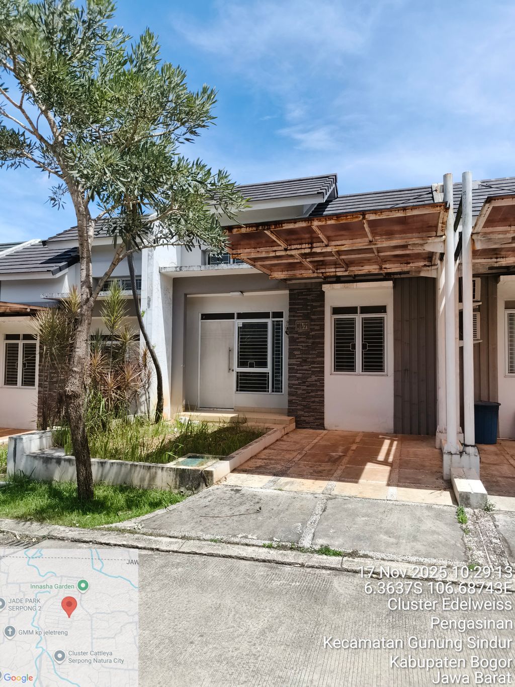 foto tampak rumah tipe NE6-0009 perumahan SERPONG NATURA CITY