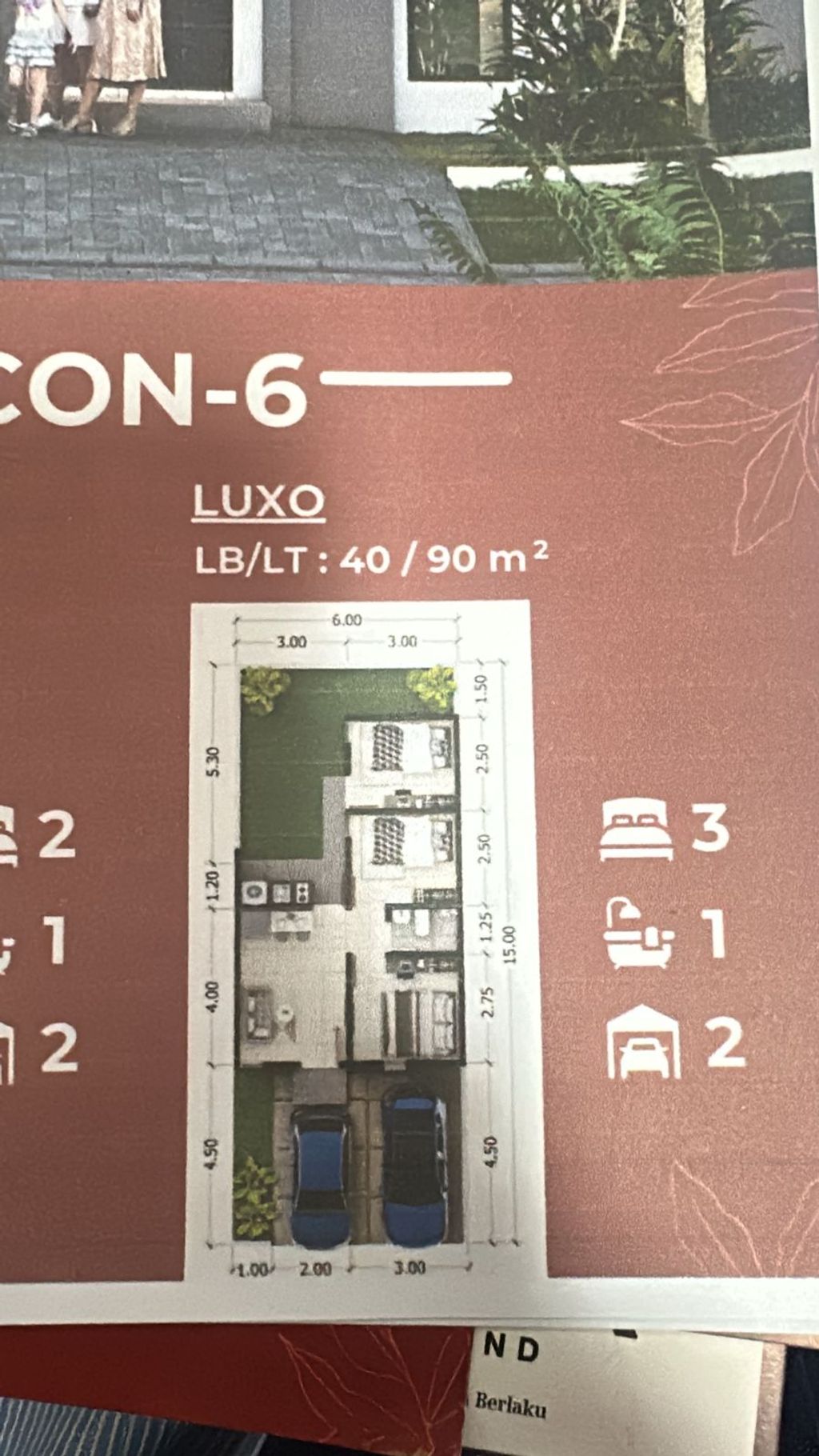 foto denah rumah tipe ICON 6 LUXO perumahan BREEZE ICON