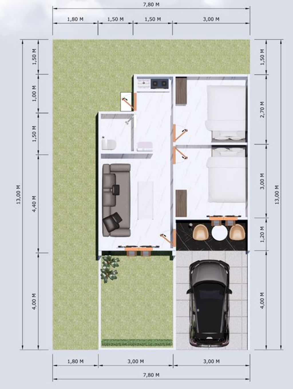 foto denah rumah tipe 36 RSH perumahan PARAGON VILLAGE