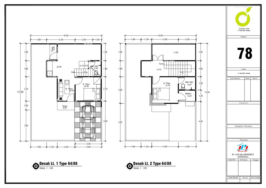foto denah rumah tipe BROADWAY 78 (54) perumahan Jawara Land