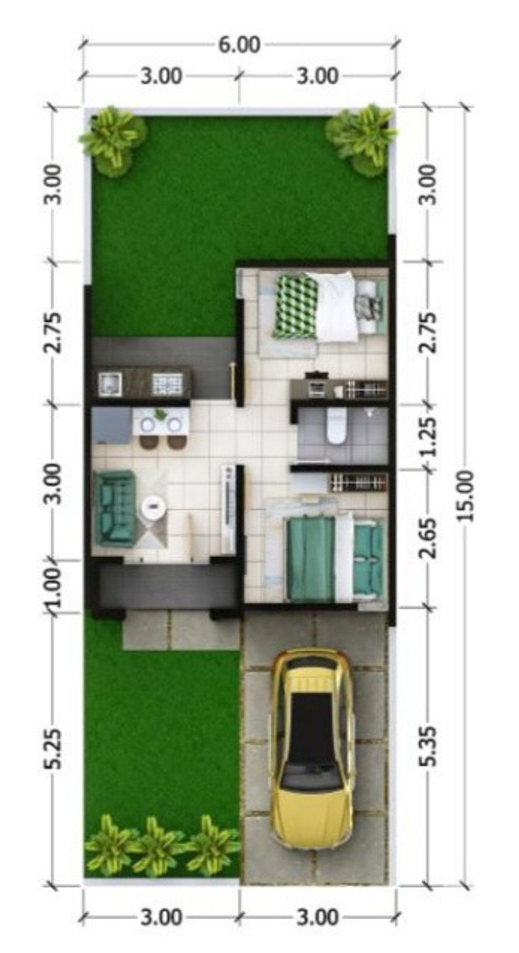 foto denah rumah tipe EILA Y2 perumahan Vazza Home