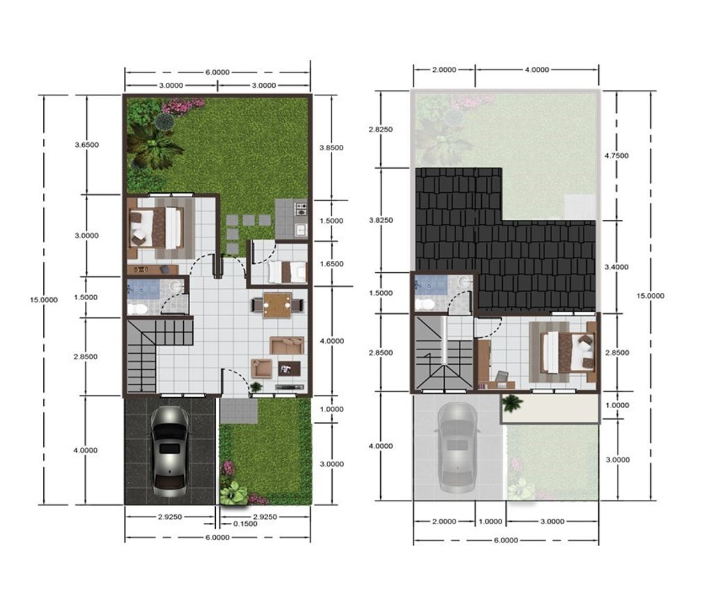 foto denah rumah tipe 60/90 hook perumahan PRIME POINT